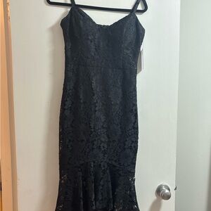 Guess Black Lace Midi Dress